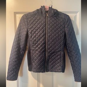 Massimo Dutti Navy Quilted Jacket with a hood Women’s XS